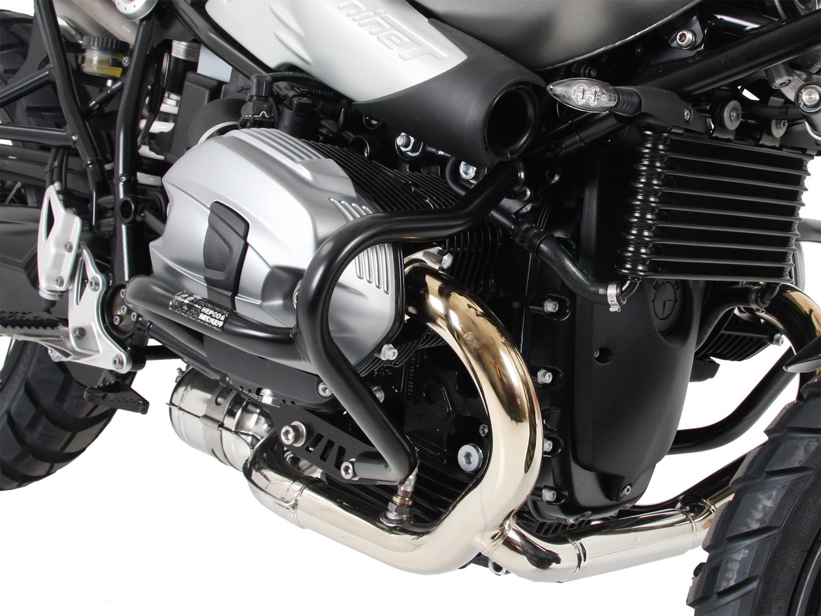 Arceau de protection du moteur argenté pour BMW R nineT Scrambler (16-23) Hepco & Becker