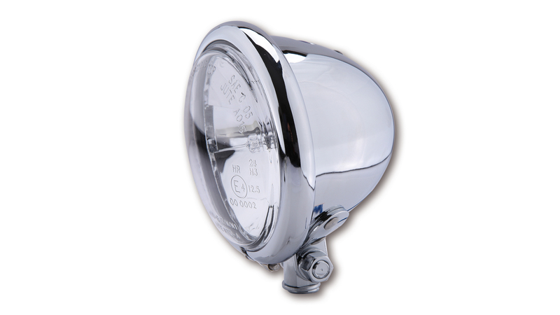 HIGHSIDER smart 4 1/2 pouces Phares longue portée Bates Style chrome E-approuvé (1pc)