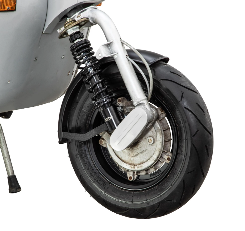Kotflügel 2.0 Garelli für Vespa PX 80-200ccm, Metall schwarz matt, Halter schwarz