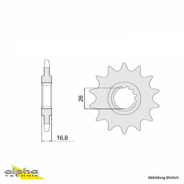 Pignon, 16 dents, pas 530