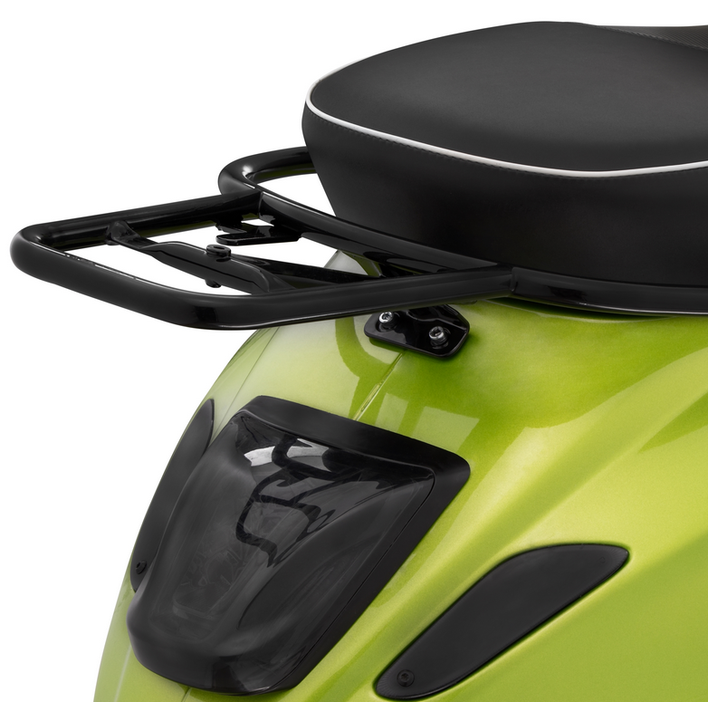 Rear luggage rack for Vespa Primavera /Sprint /Elettrica 50-150ccm, black glossy