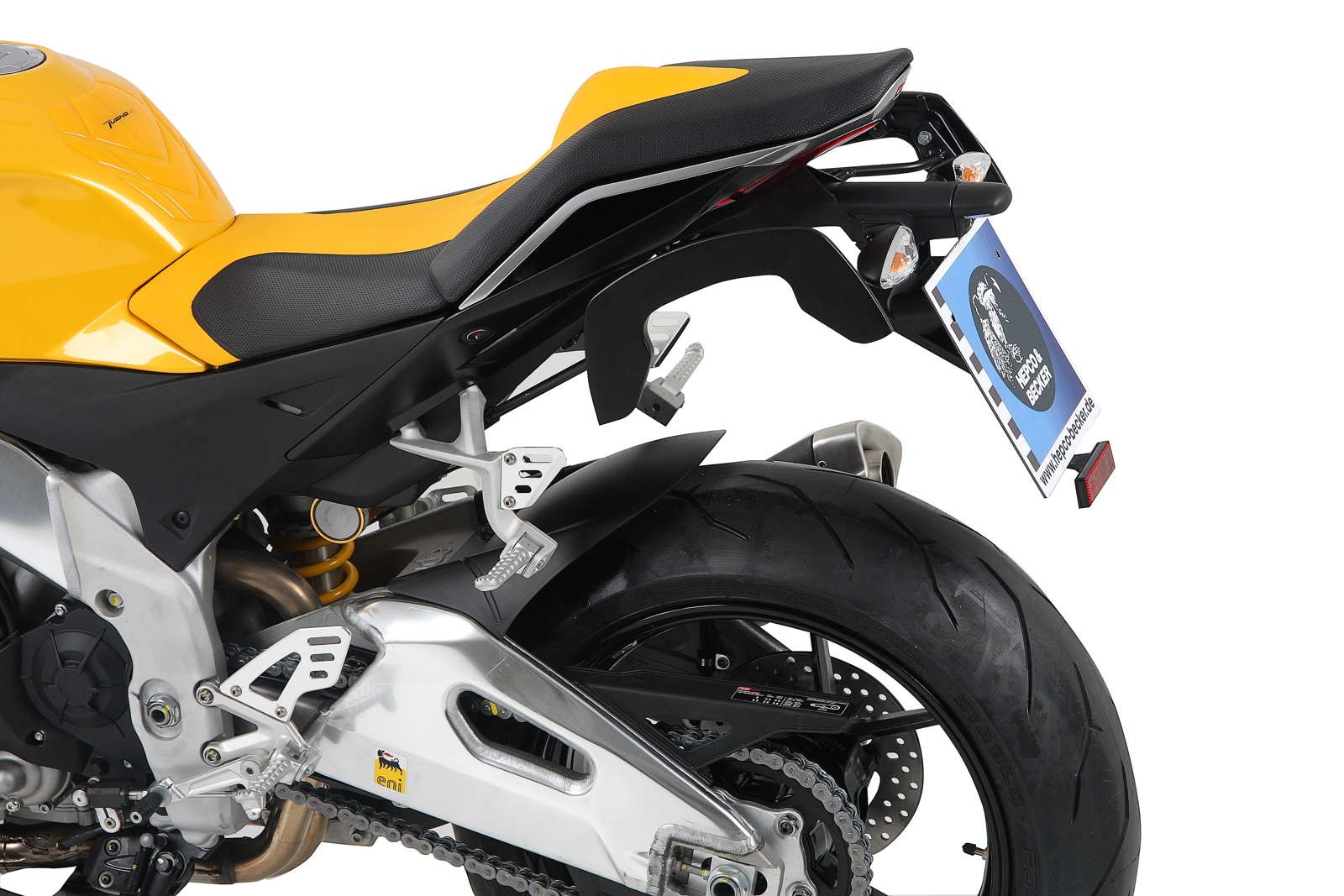 Supports latéraux C-Bow noirs pour Aprilia Tuono V4 R (année 12-)/ Tuono V4 1100 RR (année 15-) Hepco & Becker