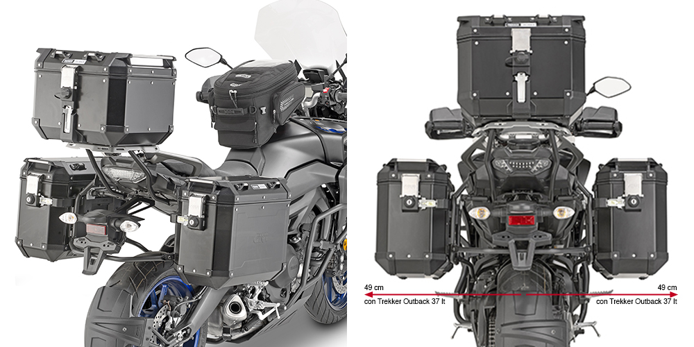 Zijtasdrager voor Trekker Outback voor Yamaha Tracer 900 / Tracer 900 GT (Bj 18-19) Origineel Giv
