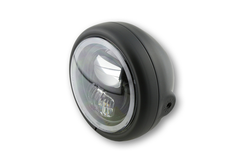 HIGHSIDER pro 5 3/4 pouces Phare Pecos type 7 LED noir Fixation latérale, Avec feu de positiontr