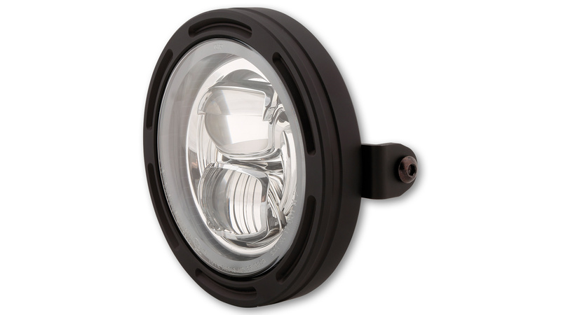 HIGHSIDER pro 5 3/4 Zoll Scheinwerfer Frame-R2 Typ 7 LED Schwarz Seitliche Befestigung