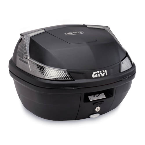 B37 BLADE TECH MONOLOCK Topcase schwarz mit Platte und transparenten Reflektoren Givi