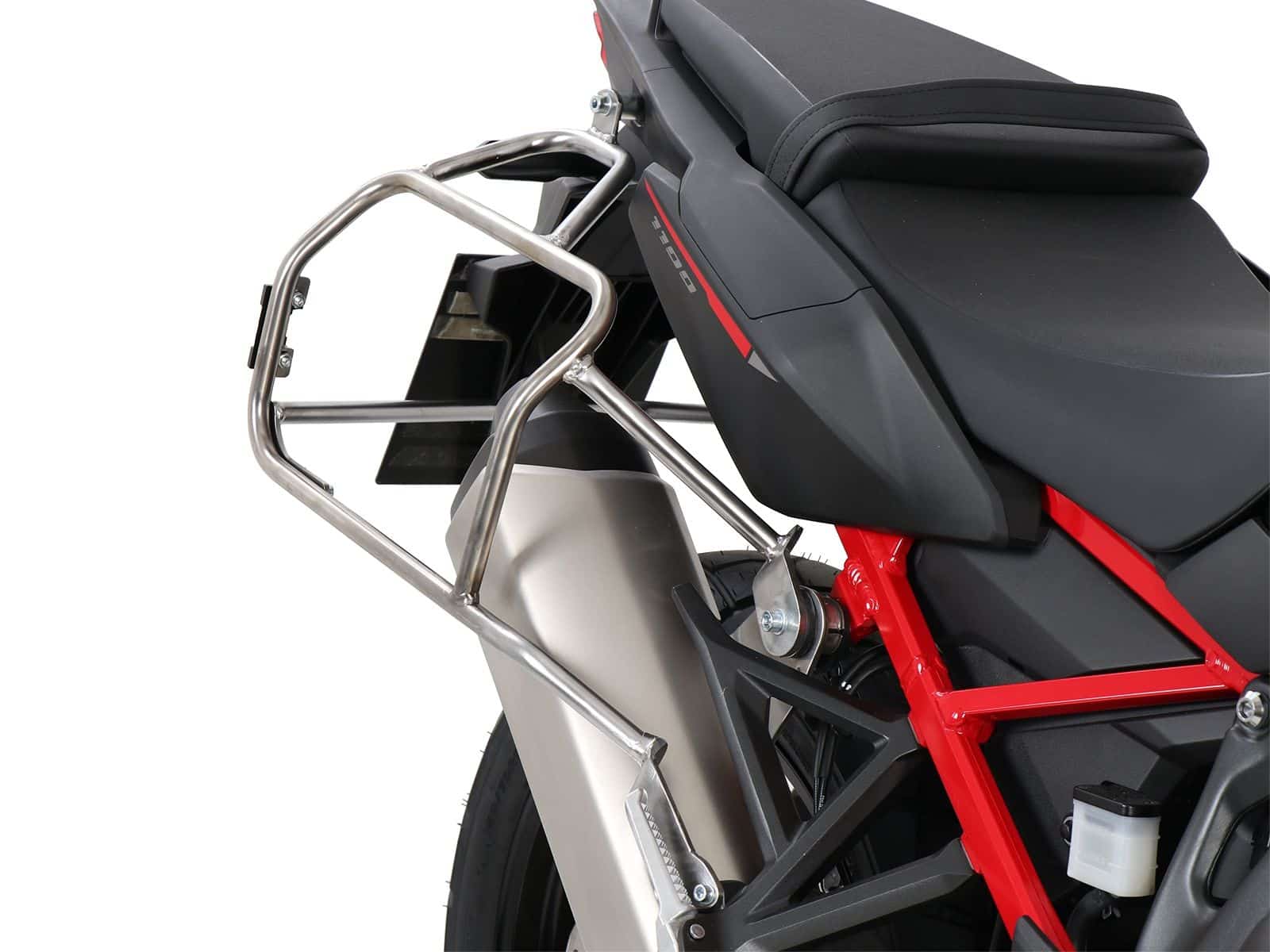 Xplorer Cutout Kofferset schwarz + Cutout-Träger silber für Honda CRF 1100 Africa Twin (20-21)