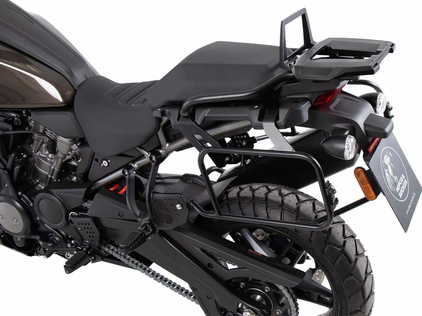 Support de topcase Alurack noir pour Harley Davidson Pan America (21-) Hepco & Becker