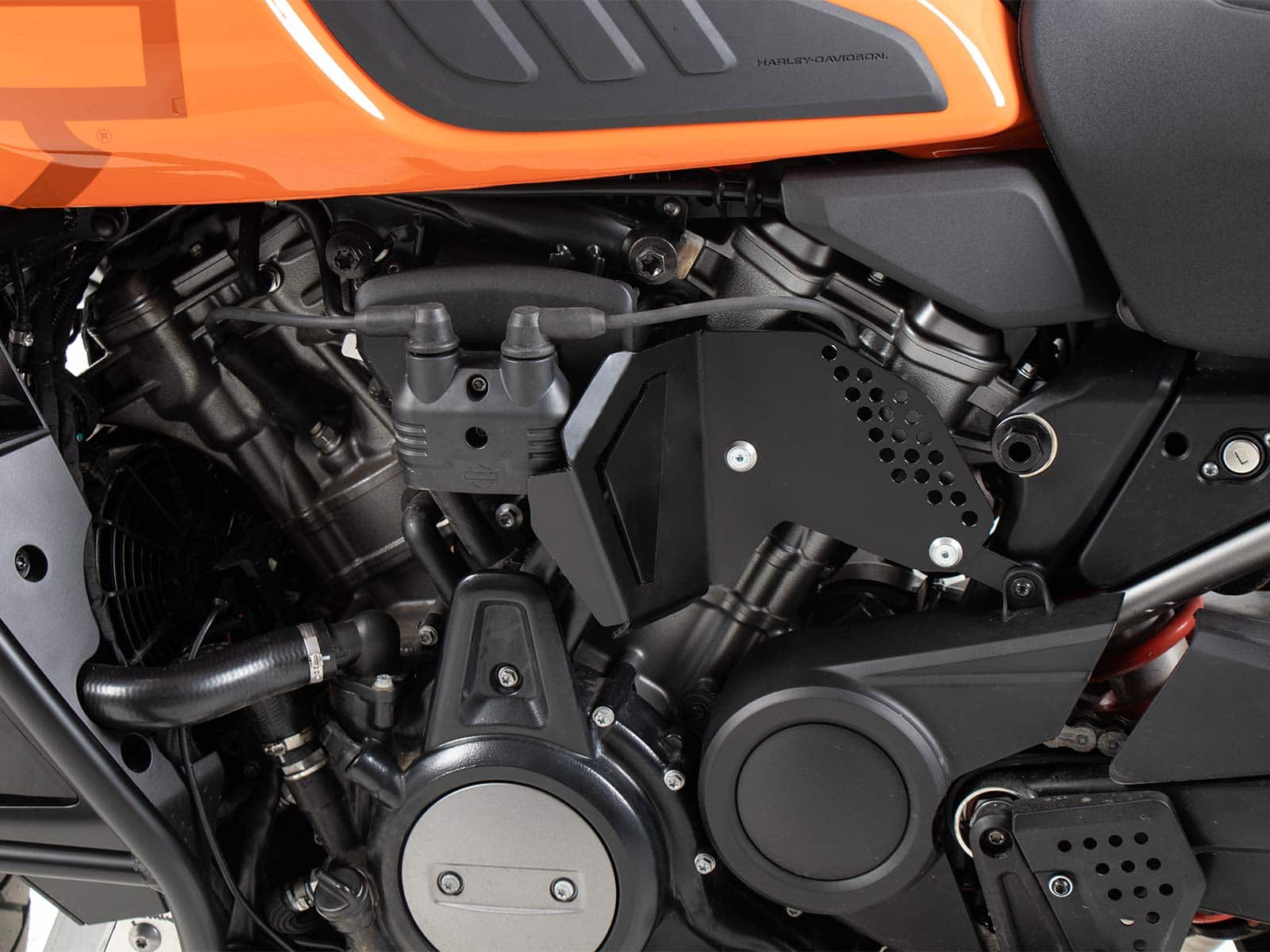 Hitzeschutzblech Edelstahl schwarz für Harley Davidson Pan America (21-) Hepco & Becker