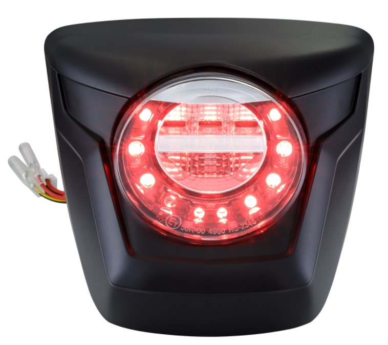 Achterlicht LED rood voor Vespa Primavera/Sprint 50-150ccm, rand - mat zwart