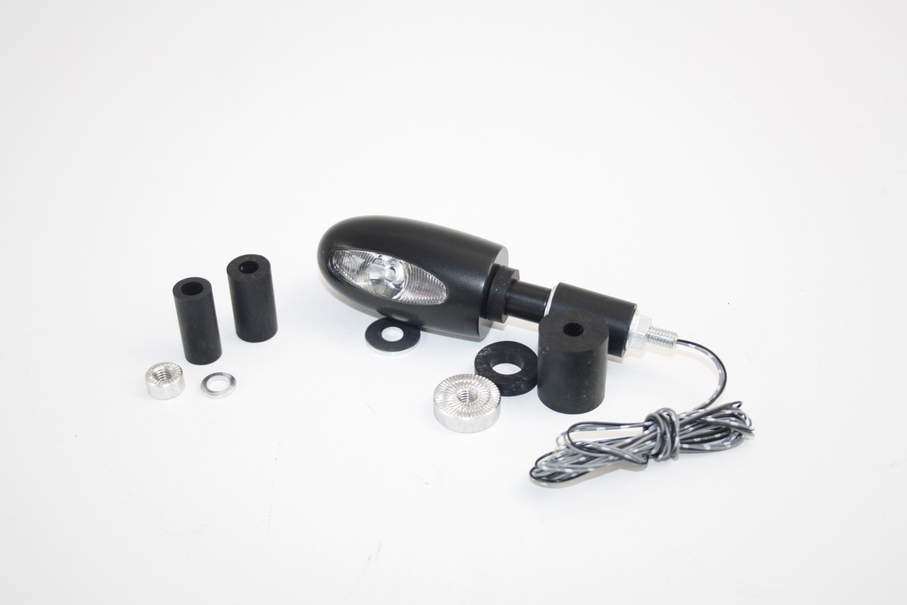 Clignotant Kellermann avec feu de position, BL 1000 PL, alu, LED, VR/VL, 12 V, noir satiné