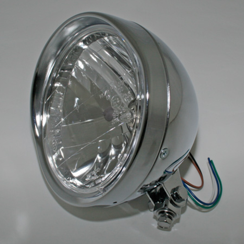 HIGHSIDER smart 6 1/2 pouces Phare Cruiser Chrome Avec écran, E-approuvé (1pc)