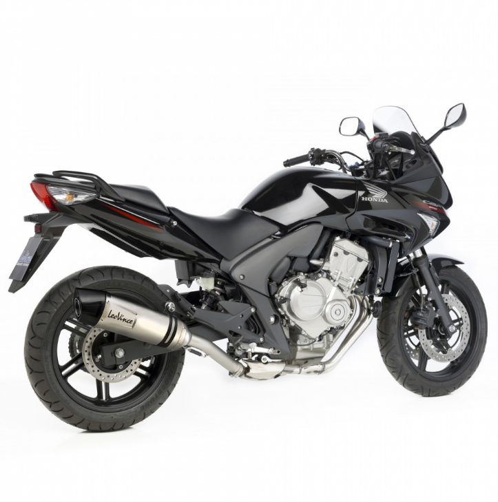 LeoVince exhaust system SBK LV One Evo 2, stainless steel, slip on for Honda CBF 600 / S (Bj.02-12)