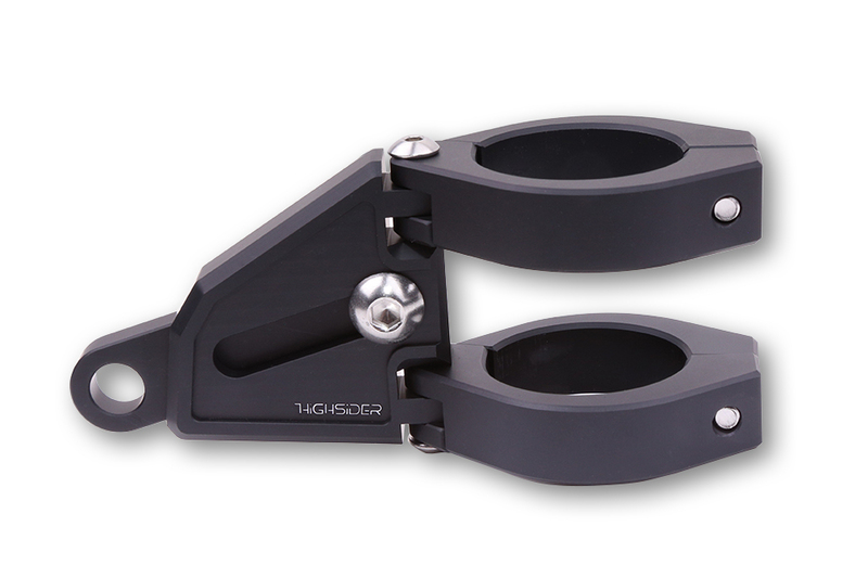 HIGHSIDER pro Extend Lampenhalter Schwarz Set, CNC, Aluminium, Für Ø 47-49-50-52-54 mm, Längenverste