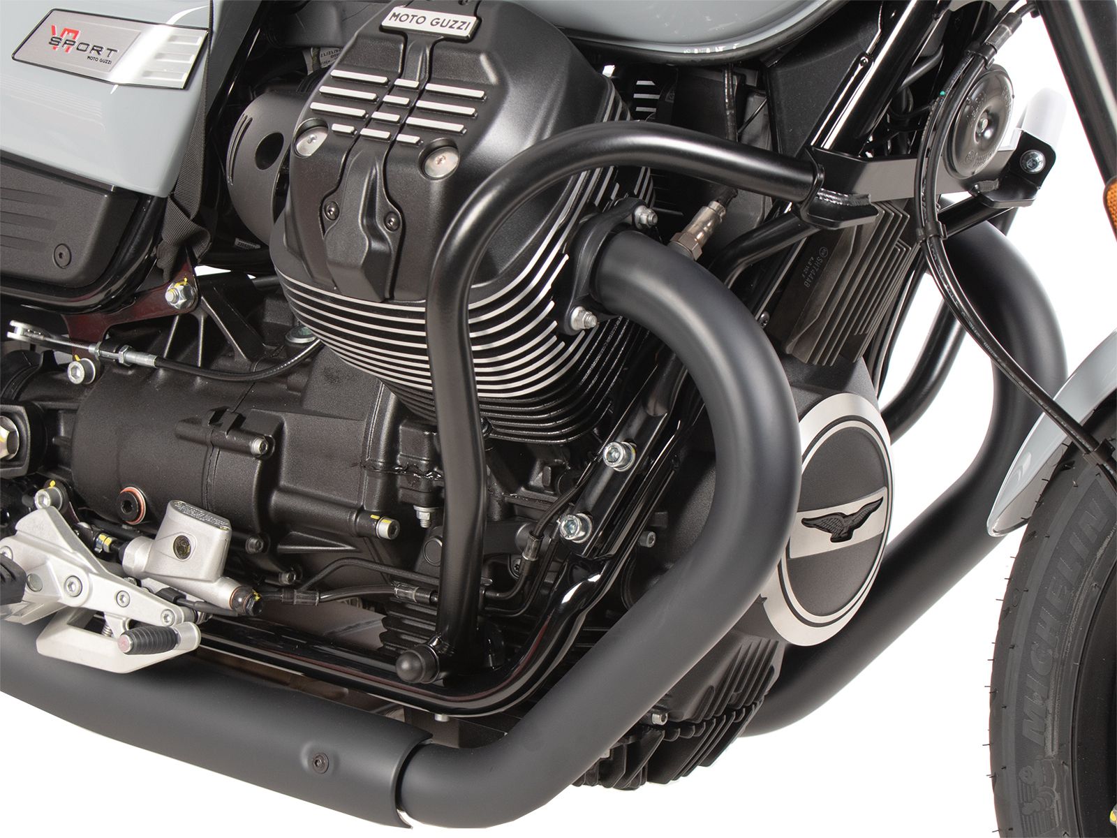 Motorbeschermer zwart voor Moto Guzzi V7 850 Sport (25-) Hepco & Becker