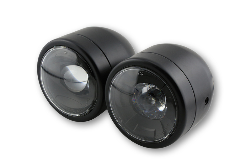 HIGHSIDER smart Phare Twin LED noir fixation latérale, homologué E (1pc)