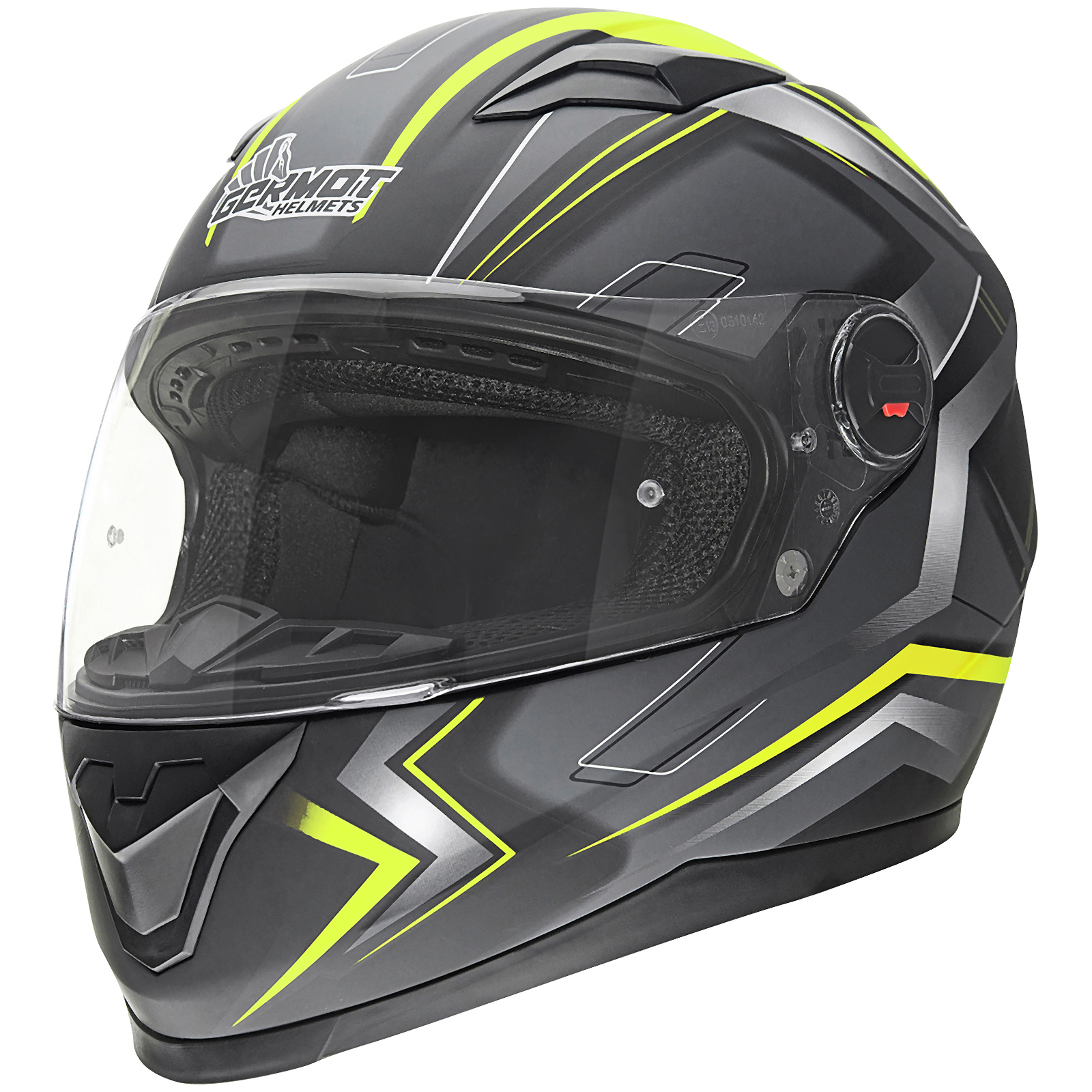 Germot full-face helmet GM 320, matt black / yellow