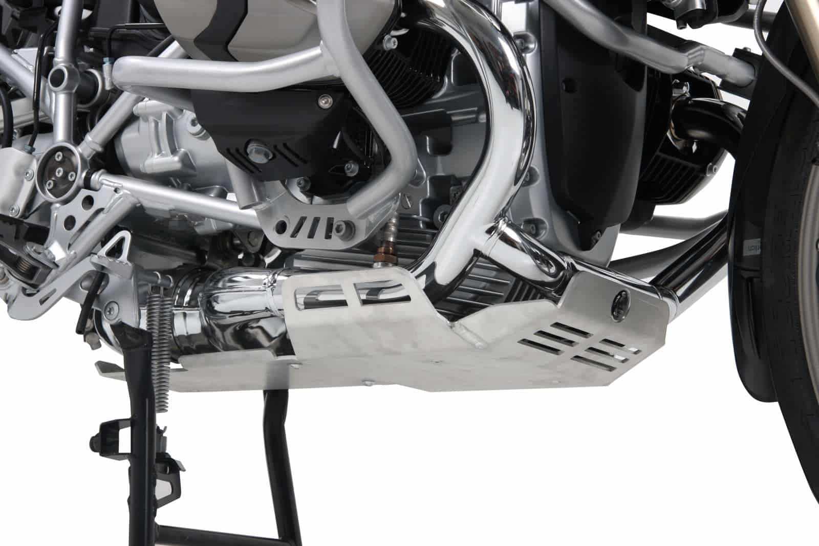Plaque de protection moteur argentée pour BMW R 1200 GS (04-12)/Adventure (06-13) Hepco & Becker