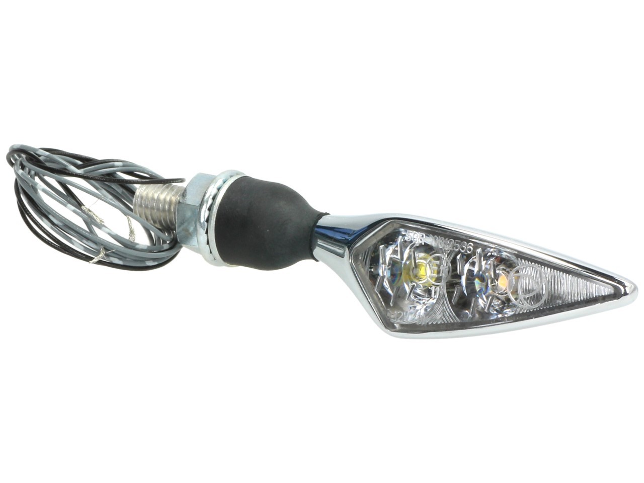 Kellermann Blinker mit Positionslicht, Rhombus PL, Stahl, LED, VL, 12 V, chrom glänzend, M8x20