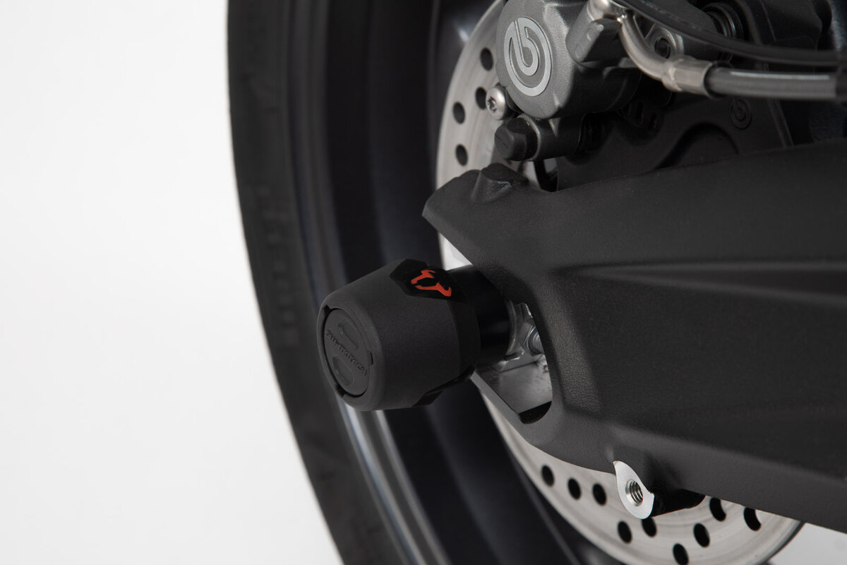 SW-Motech Sturzpad-Kit für Hinterachse schwarz für Triumph Street Triple, Daytona
