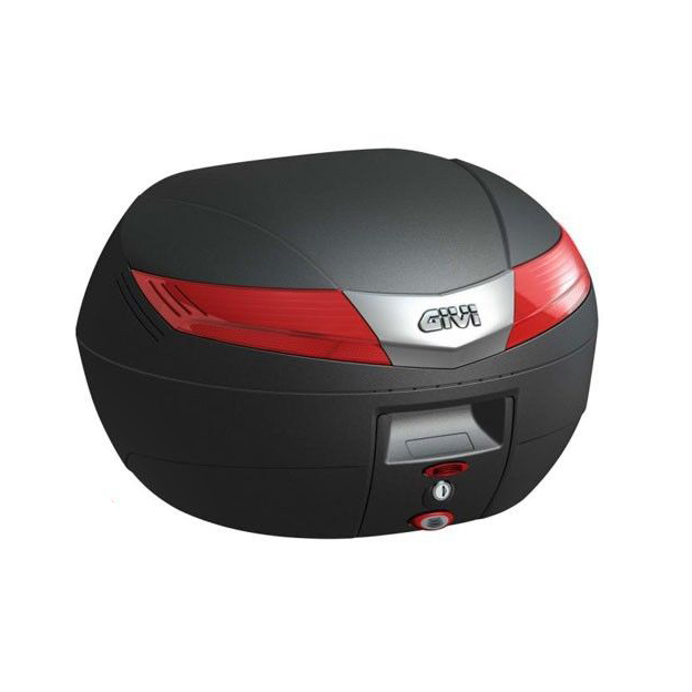 V40 MONOKEY Topcase 40 Liter schwarz matt mit roten Reflektoren Givi