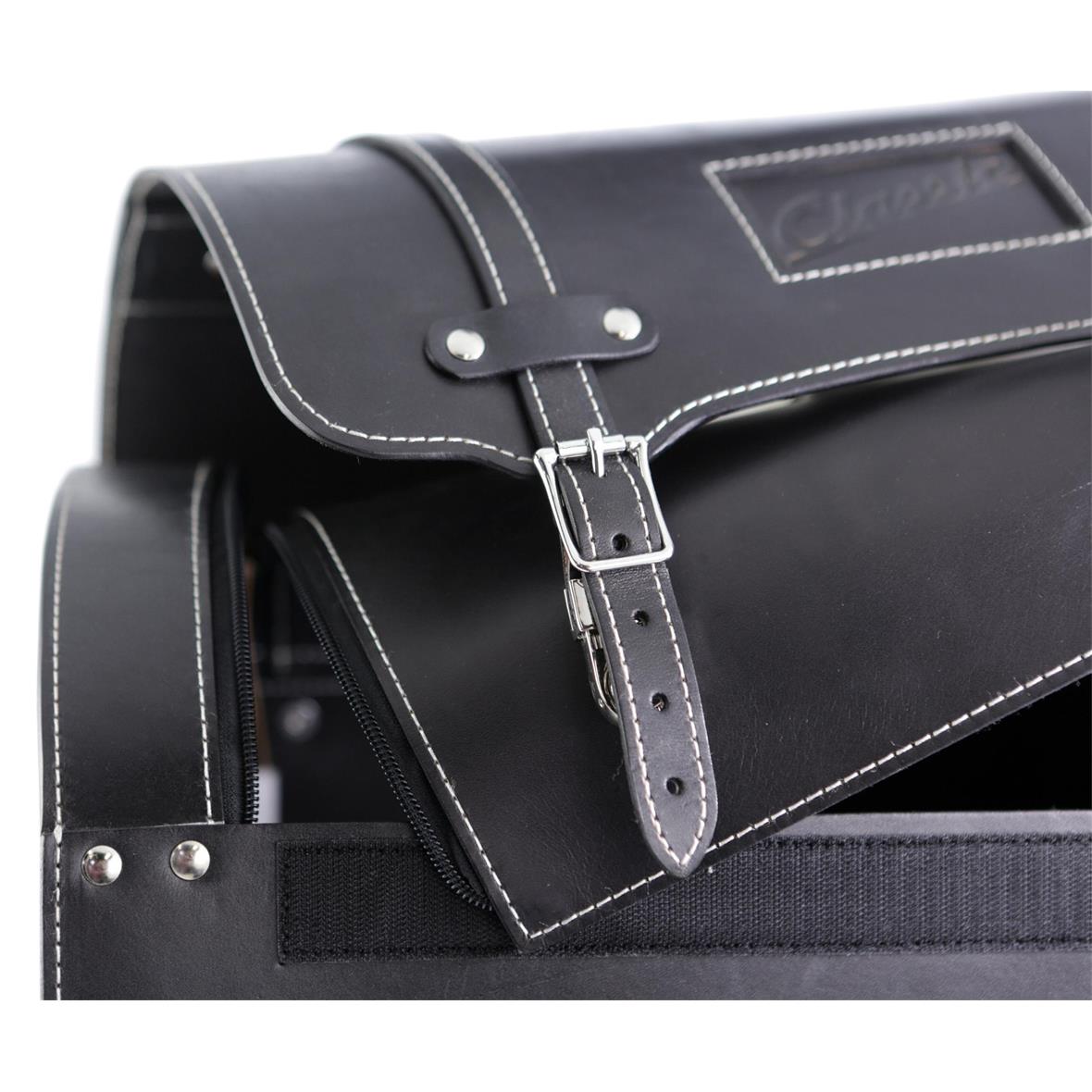 Valise en cuir "Classic" pour Vespa - noir