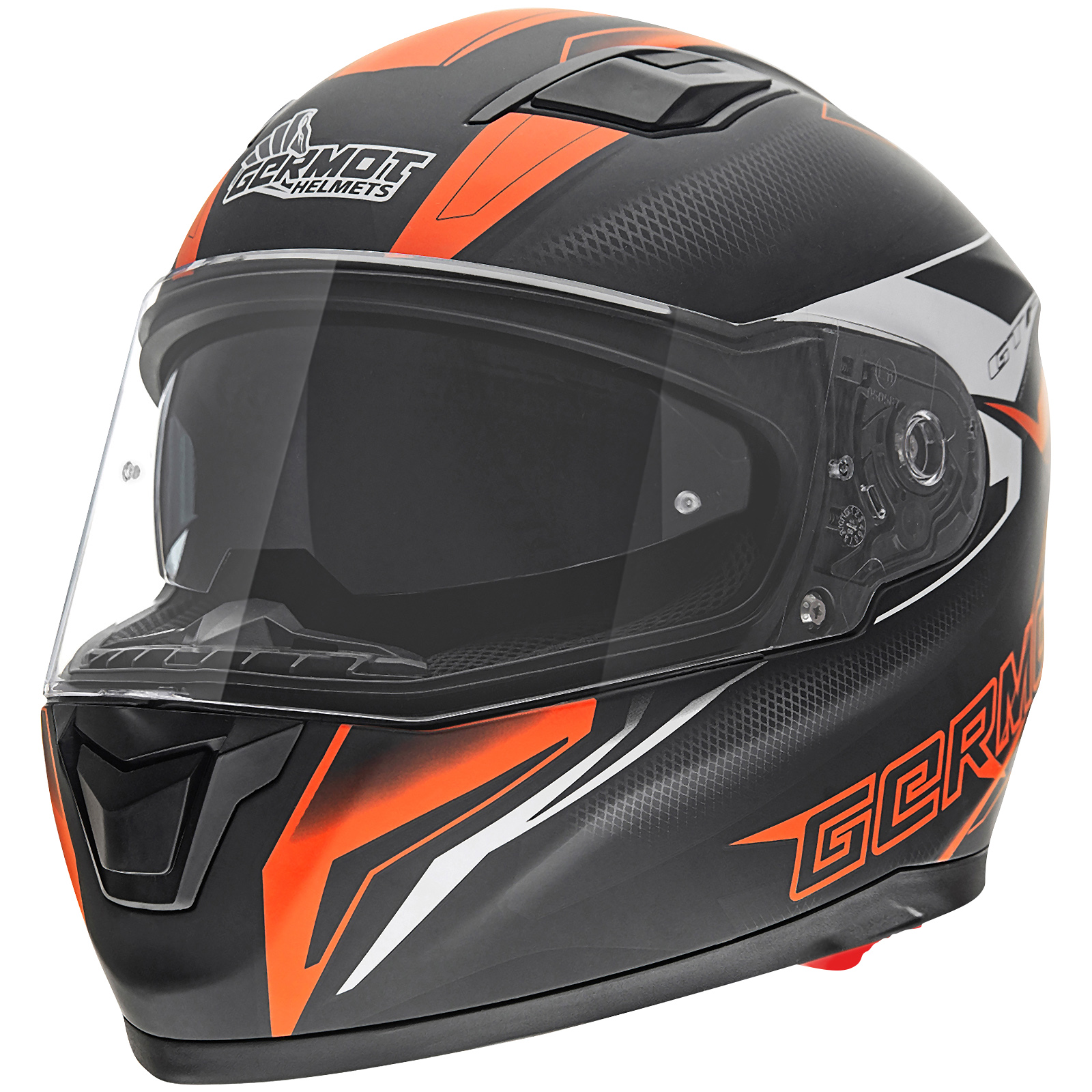 Germot full-face helmet GM 330, matte black/orange
