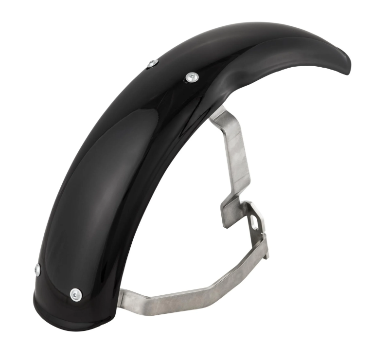 Aile 2.0 Garelli EVO II pour Vespa PX 80-200ccm, GFK noir, support inox brossé