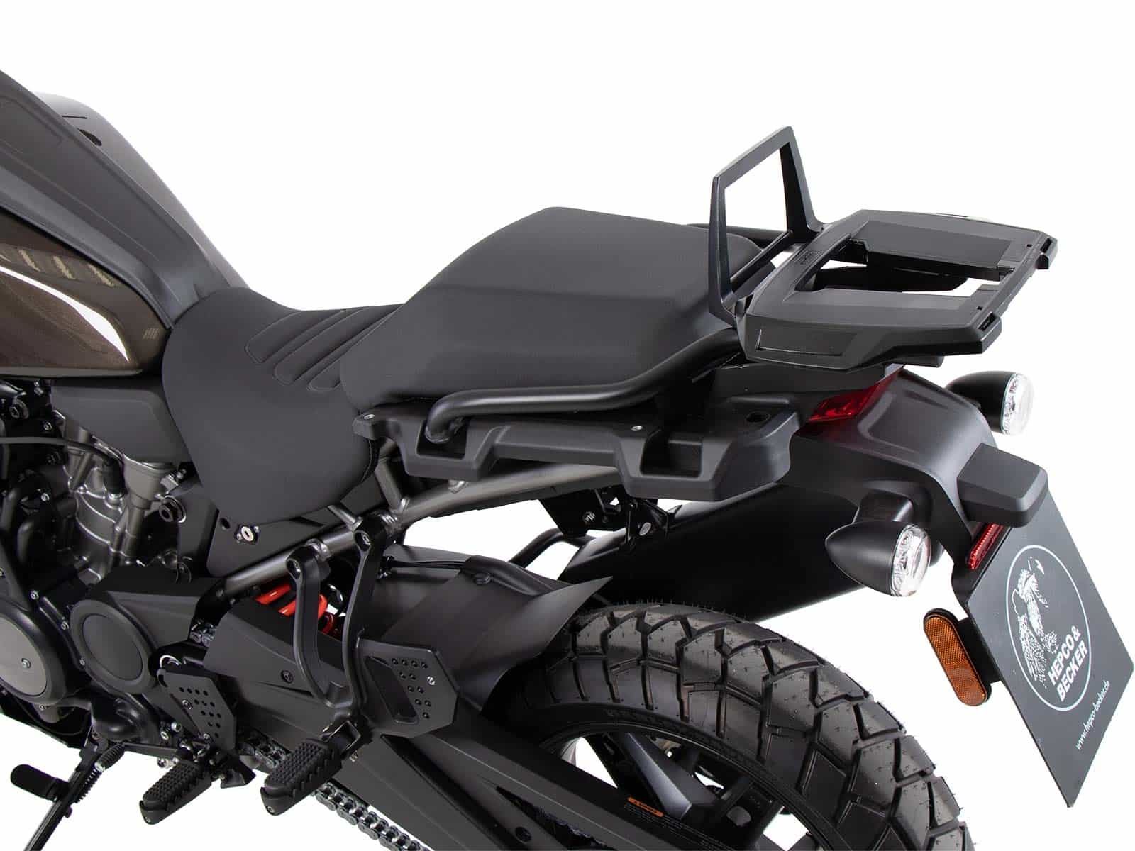 Support de topcase Alurack noir pour Harley Davidson Pan America (21-) Hepco & Becker