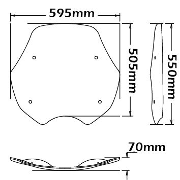 Pare-brise type original pour BMW R 850 R /R 1100 R (94-02), fumé clair