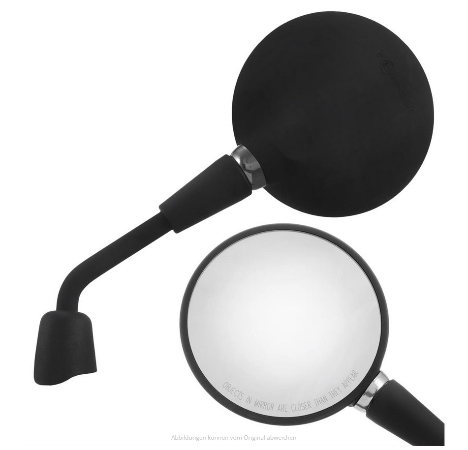 Rétroviseur Shorty noir mat à droite, à gauche pour Vespa Primavera 50-150ccm 2T/4T / GTS HPE 50-300ccm