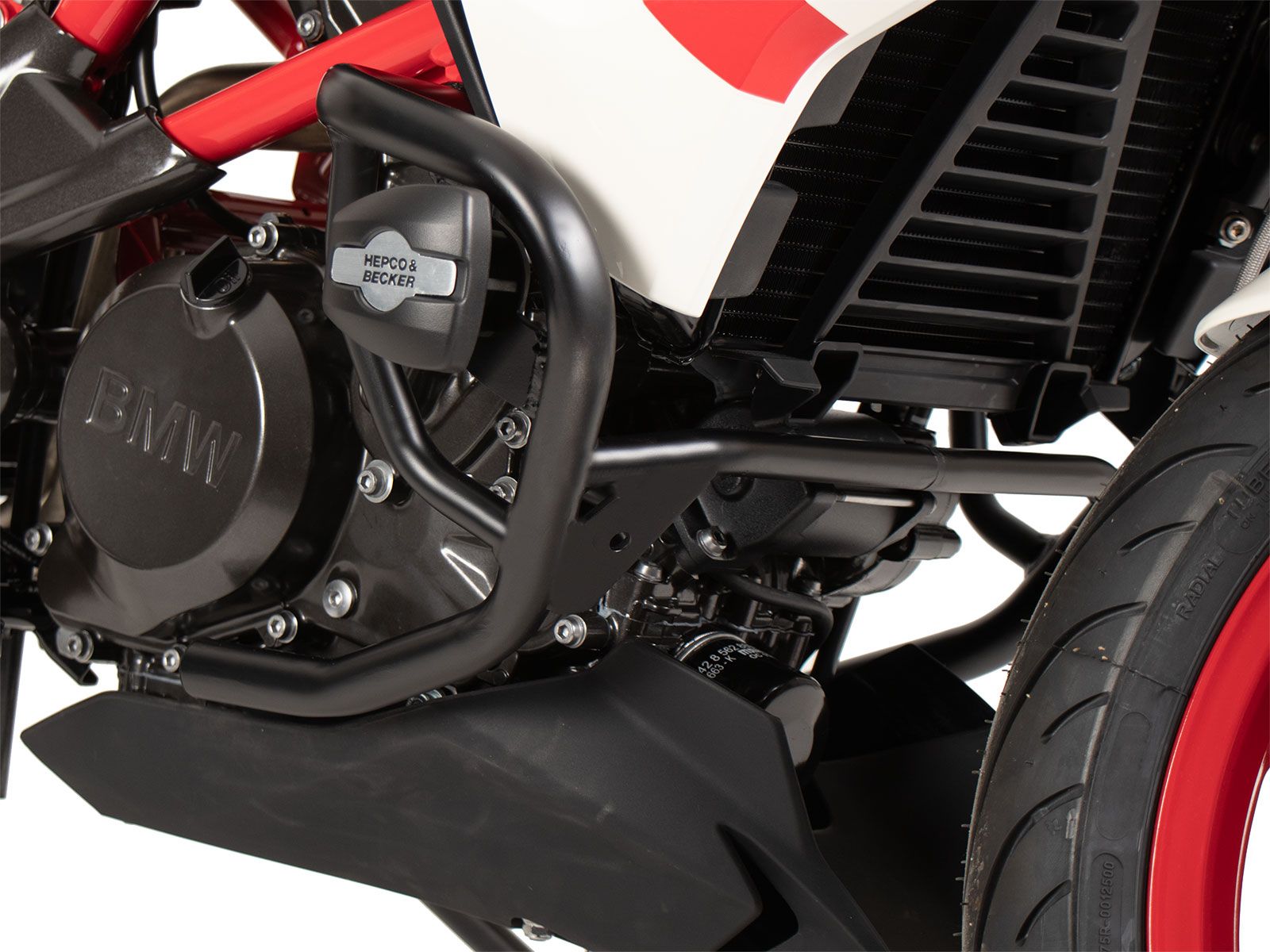 Arceau de protection du moteur avec protectionpad noir pour BMW G 310 R (16-) Hepco & Becker