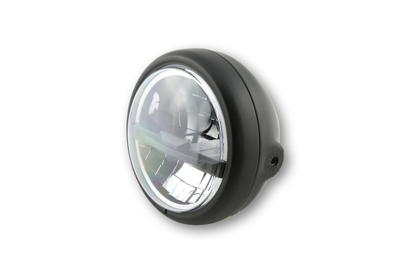 HIGHSIDER pro 5 3/4 pouces Phare Pecos type 5 LED noir, diffuseur noir, commandes latérales