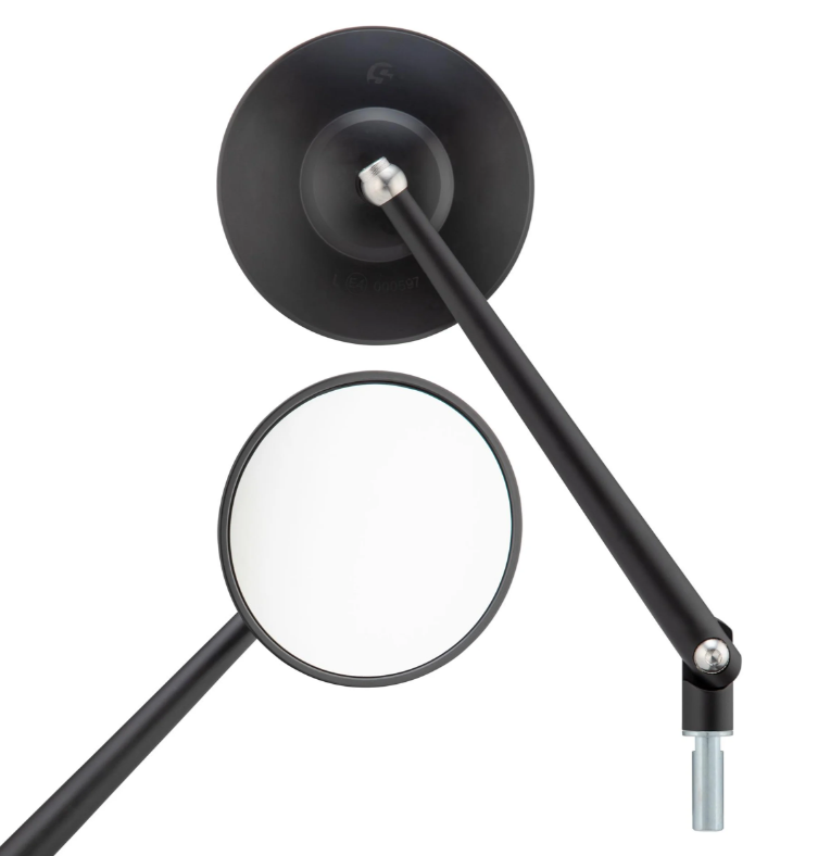 Rétroviseur standard pour Vespa, filetage à droite, noir mat