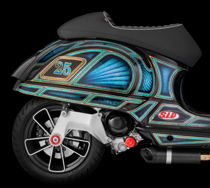 Bras oscillant pour pot d'échappement racing, arrière pour Vespa GTS/GTS Super/GTV 125-300ccm avec ABS, argenté