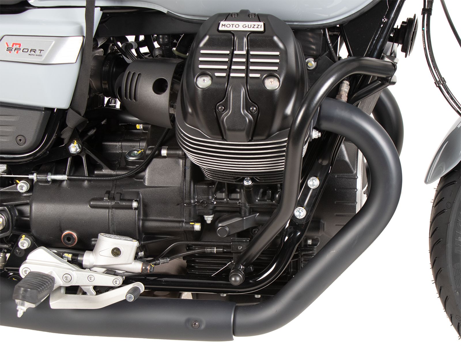 Motorbeschermer zwart voor Moto Guzzi V7 850 Sport (25-) Hepco & Becker