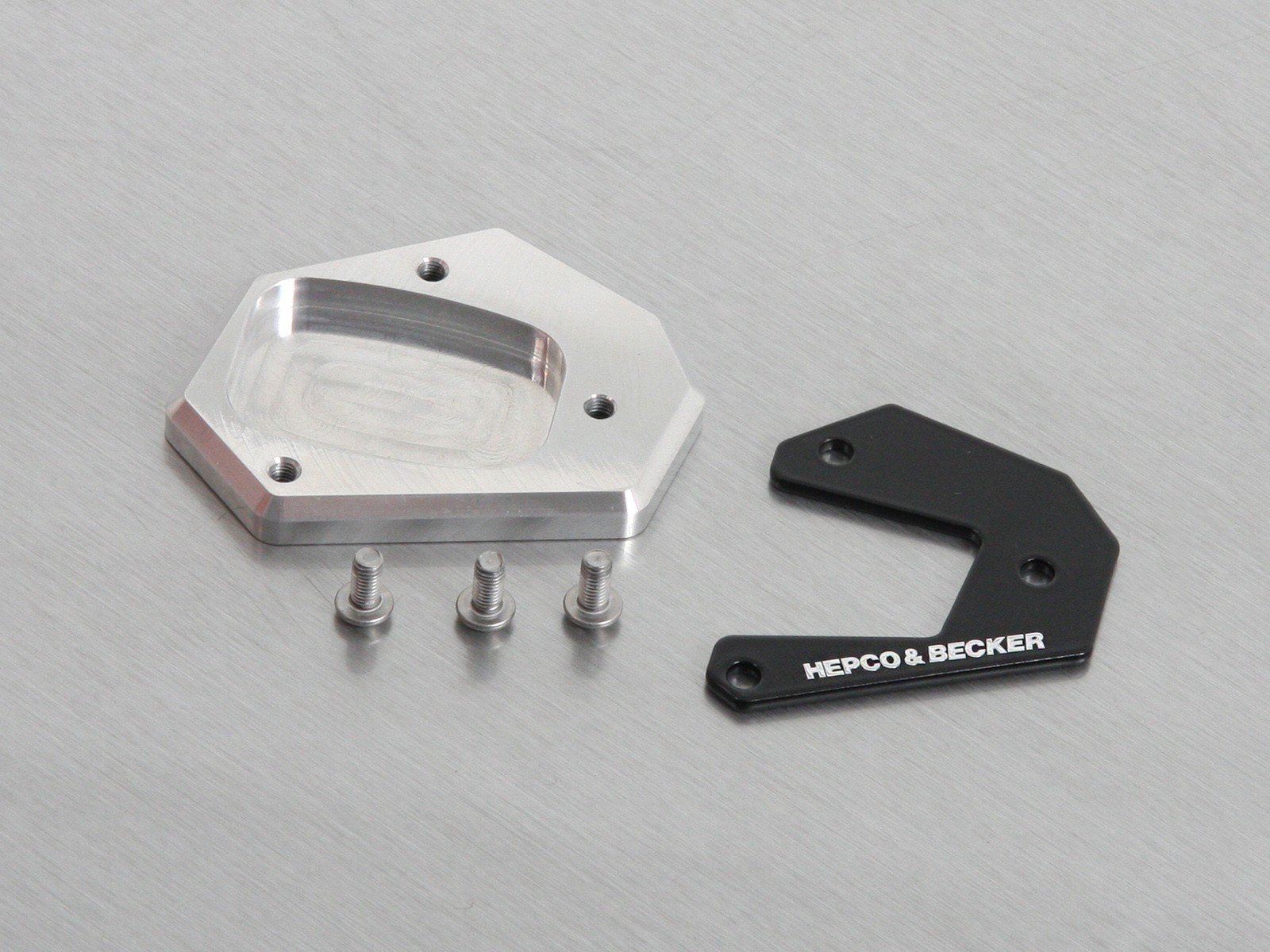 Zijstandaardplaat zilver zwart voor Honda CB 500 F (19-23) Hepco & Becker