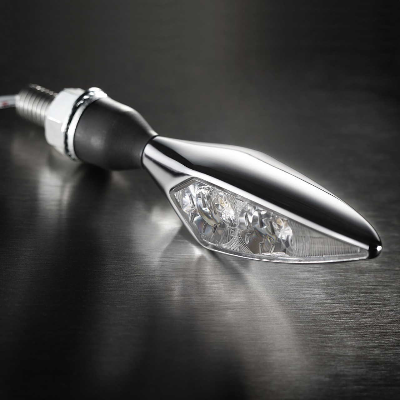 Kellermann Blinker, Rhombus Extreme, Alu, LED, VL/HR, 12 V, chrom glänzend, M8x20, E-geprüft