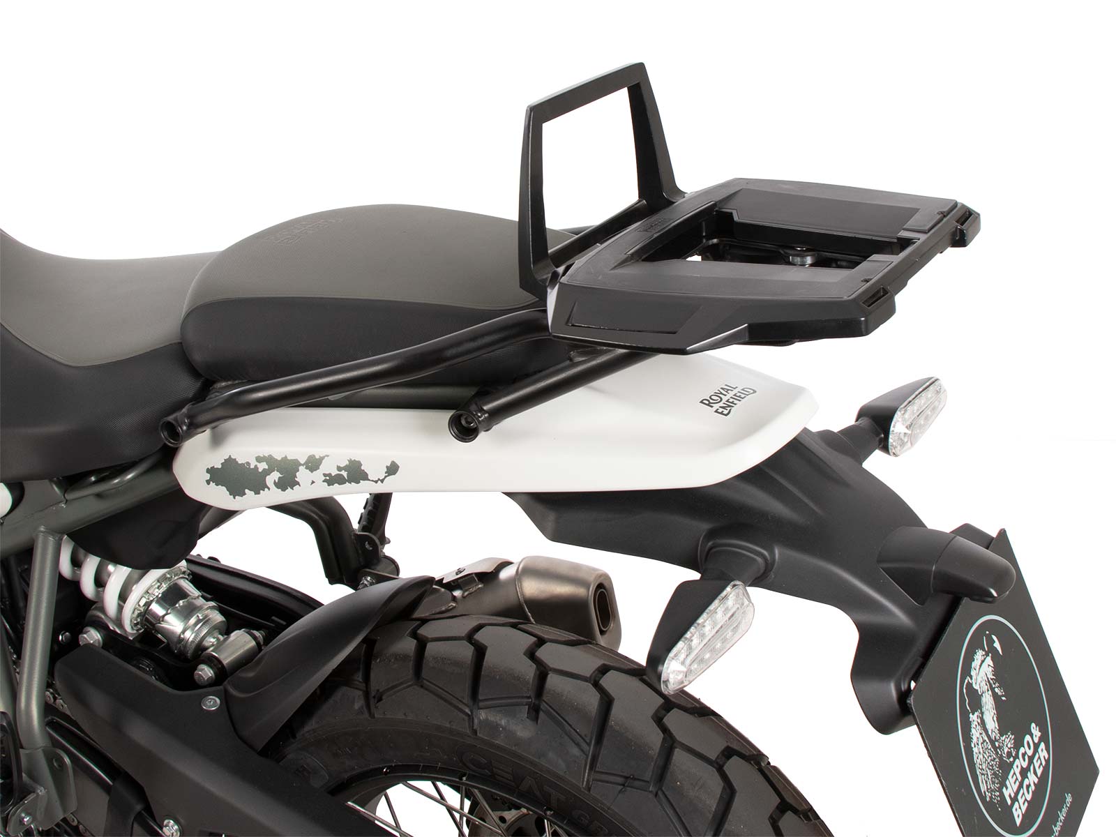 Alurack topkofferdrager zwart op origineel bagagerek voor Royal Enfield Himalayan 450 (24-)