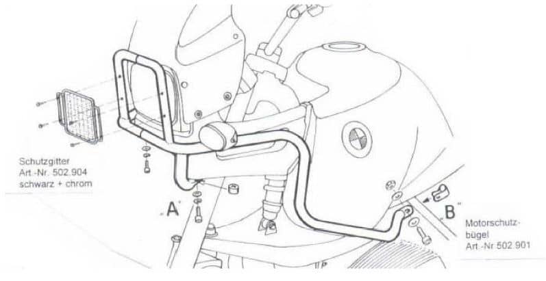 Zilveren tankbeschermer voor BMW R 850 GS (98-00)/R 1100 GS (94-99) Hepco & Becker