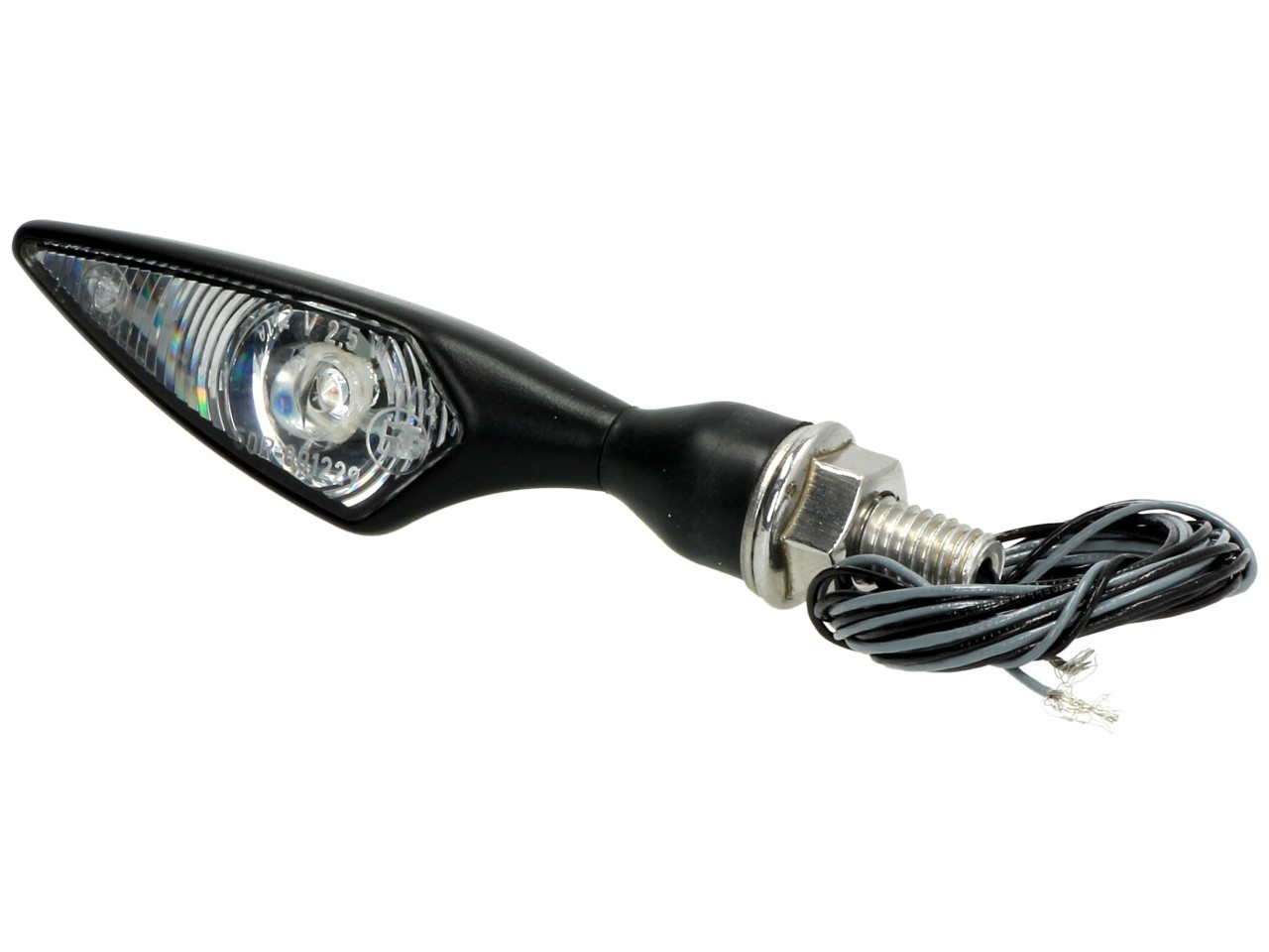 Kellermann Blinker, Rhombus, Stahl, LED, VR/HL, 12 V, schwarz seidenmatt, M8x20, E-geprüft