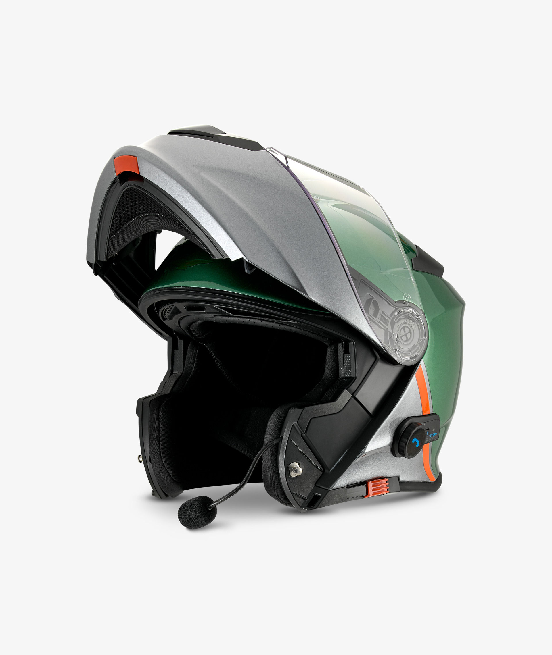 Moto Guzzi Helm „Modular BT“ grün mit Bluetooth