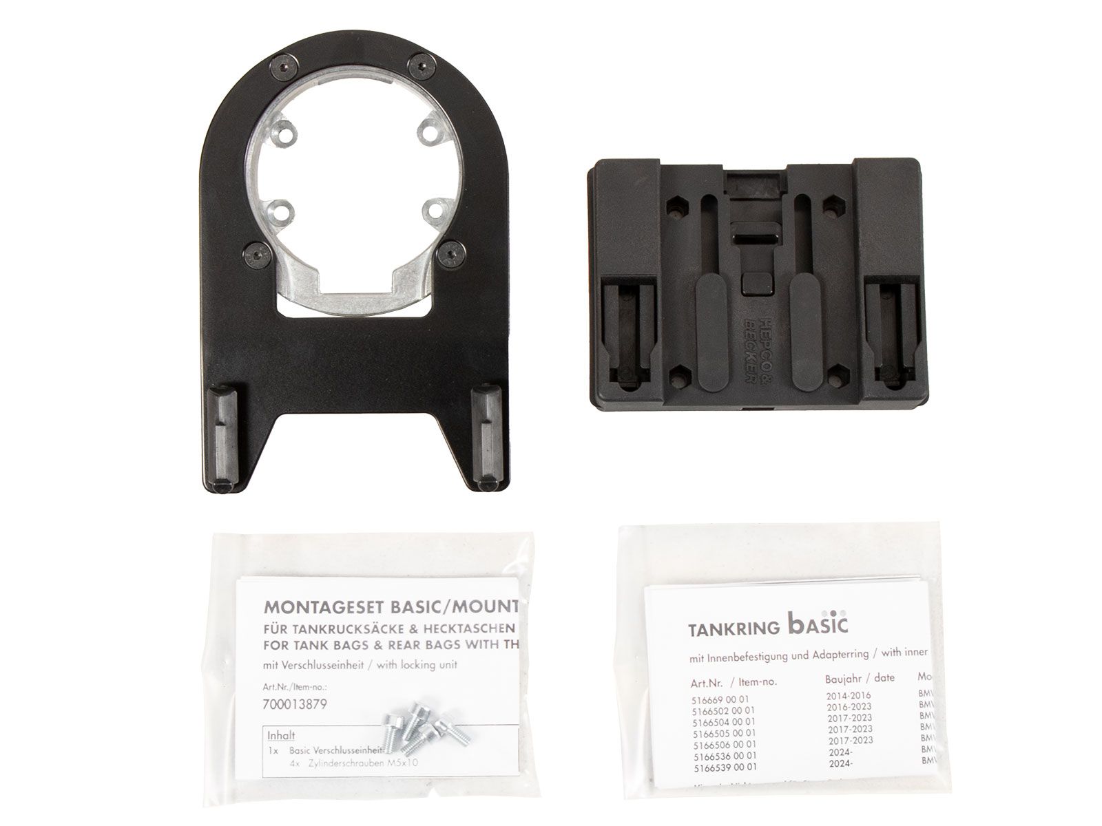 Anneau de réservoir Basic avec unité de fermeture de la sacoche de réservoir pour BMW R nineT (14-16) Hepco & Becker