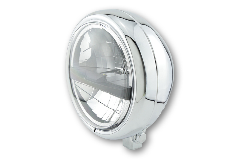 HIGHSIDER pro 5 3/4 Zoll Scheinwerfer Pecos Typ 5 LED Chrom E-Geprüft (1Stck)