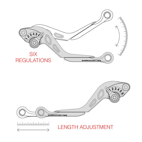Lever set for Yamaha MT-09 (21-) / YZF-R1 (15-) / YZF-R6 (16-) - Barracuda