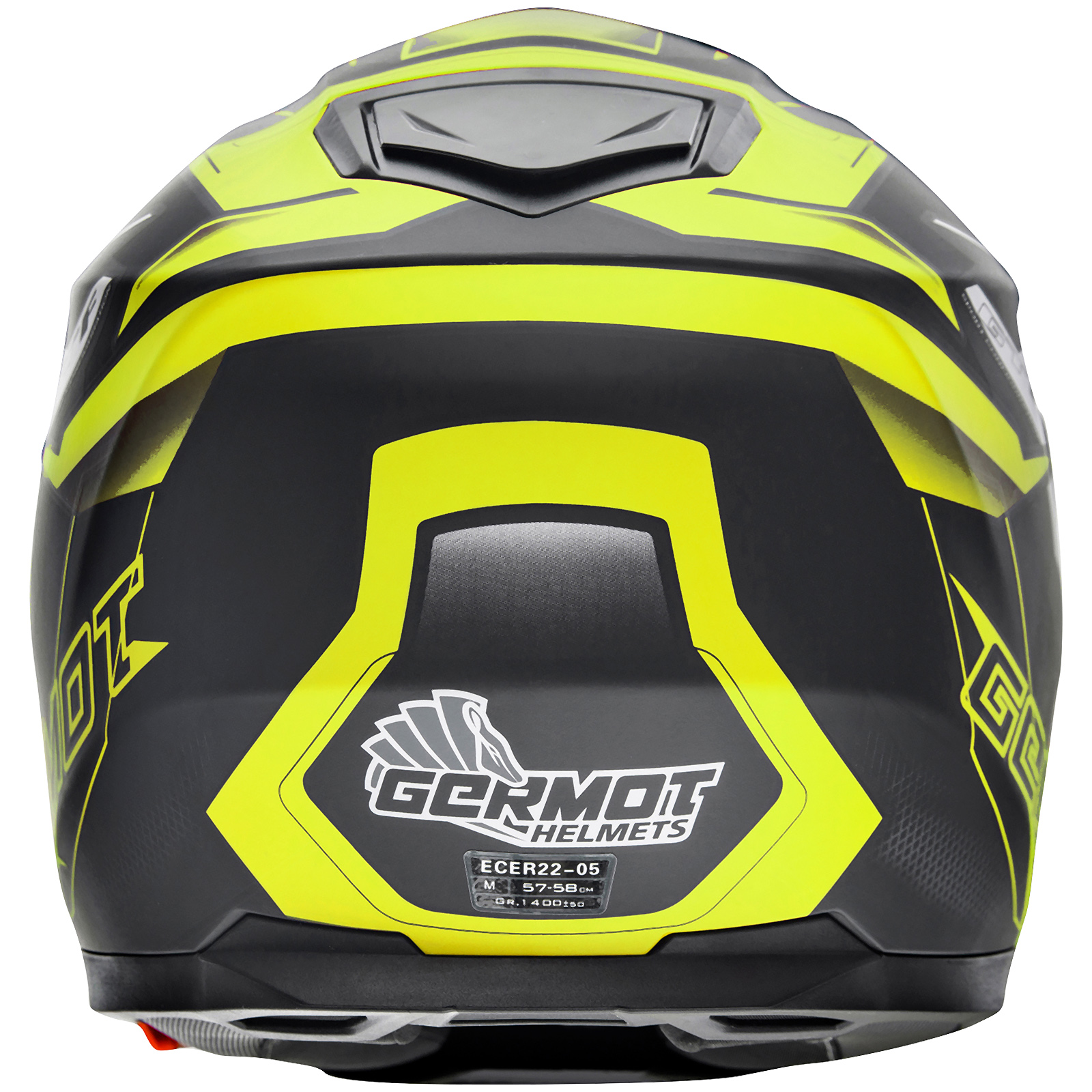 Germot GM 330 integraalhelm, mat zwart/fluo geel