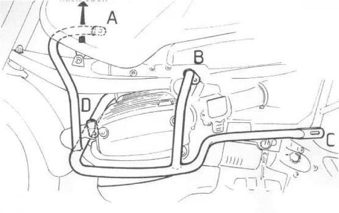 Arceau de protection du moteur argenté pour BMW R 1150 GS Adventure (01-05) Hepco & Becker