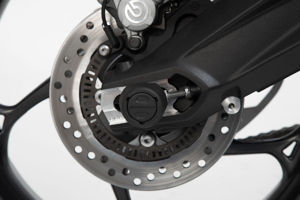 SW-Motech Sturzpad-Kit für Hinterachse schwarz für Triumph Street Triple, Daytona
