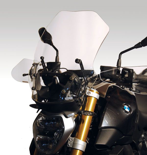 Hohe Windschutzscheibe und Blendschutz-Spoiler für BMW R 1200 R (15-18), klar