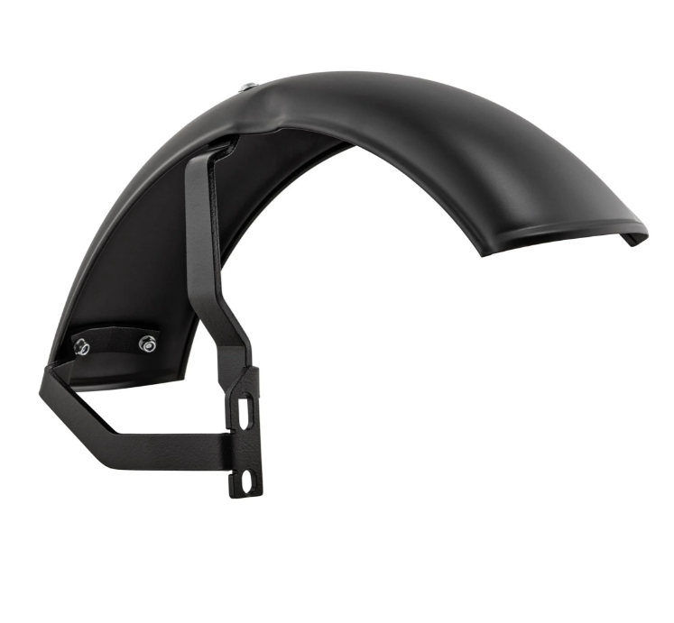 Kotflügel 2.0 Garelli für Vespa PX 80-200ccm, Metall schwarz matt, Halter schwarz